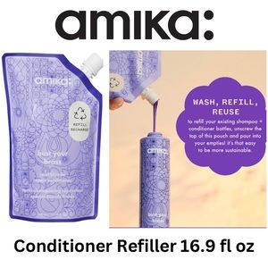 NEW amika Bust Your Brass Blonde Purple Conditioner Refiller 16.9 fl oz